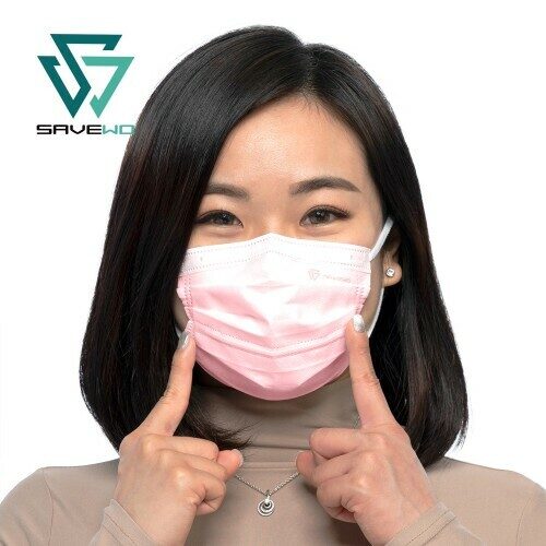 *M 中碼* SAVEWO PremiumMask 救世超卓口罩 175mm*95mm 粉紅色 (30片獨立包裝/盒)